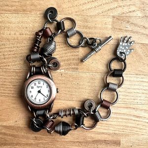 Legacy ladies metallic wire beads bracelet watch NEW BATTERY
